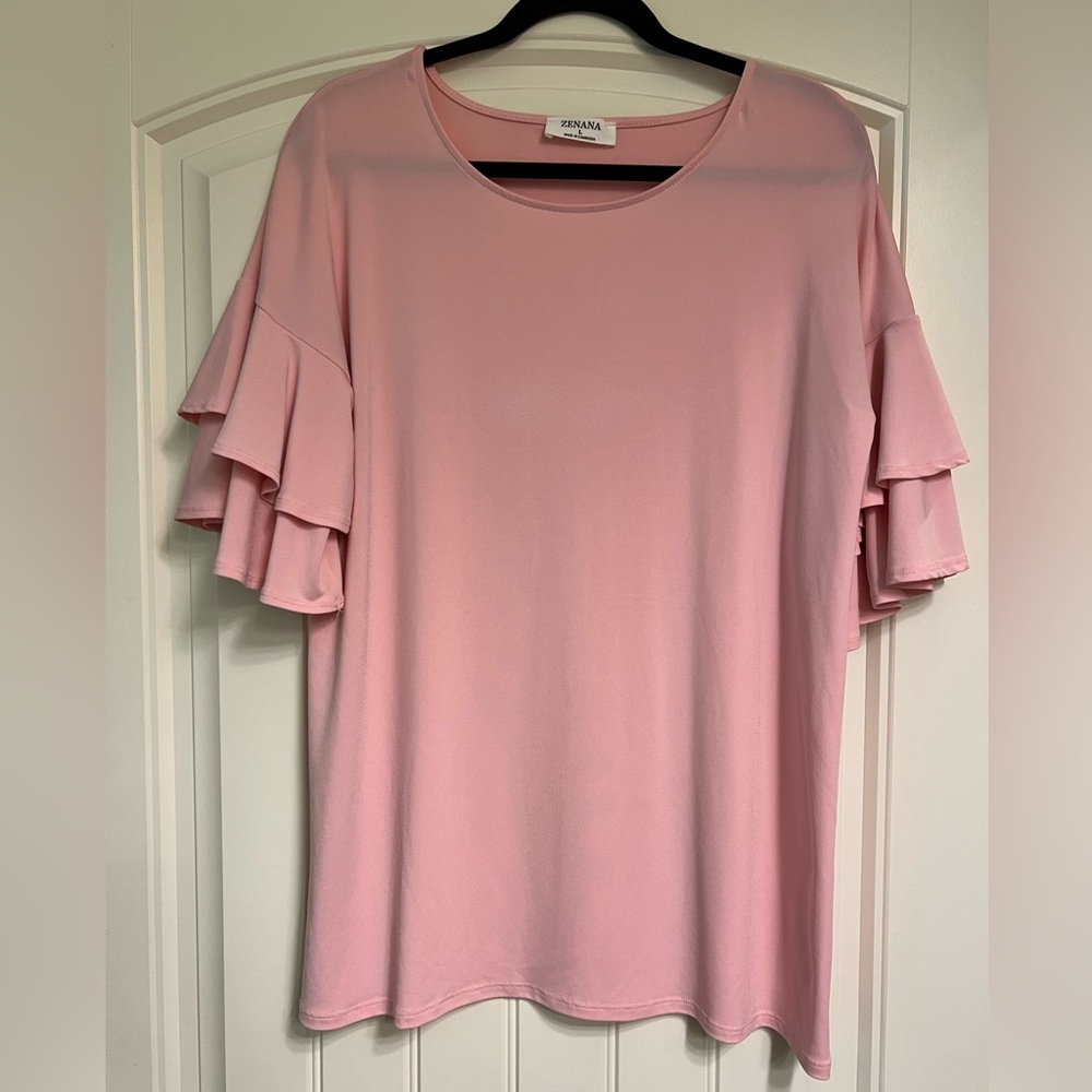 Zenana Ruffle-Sleeve Blouse
